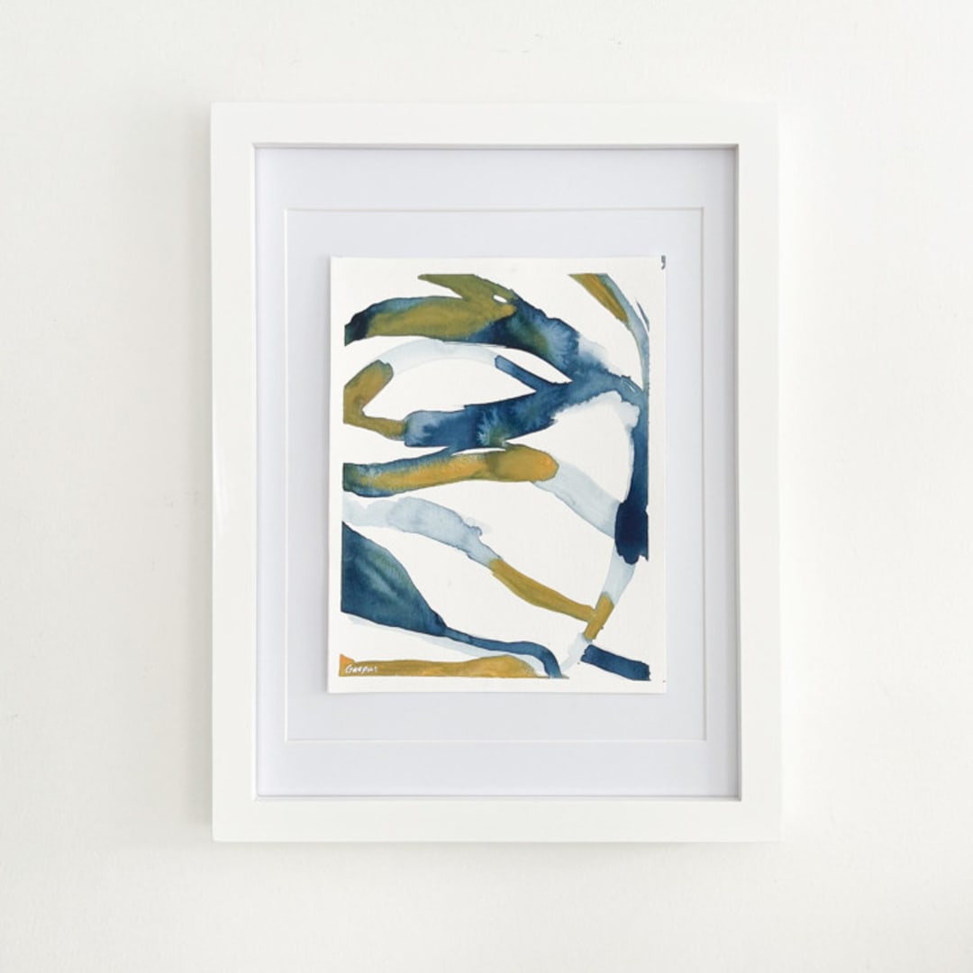 "Sun Dune River" - Original Painting in blue by Mary Gaspar