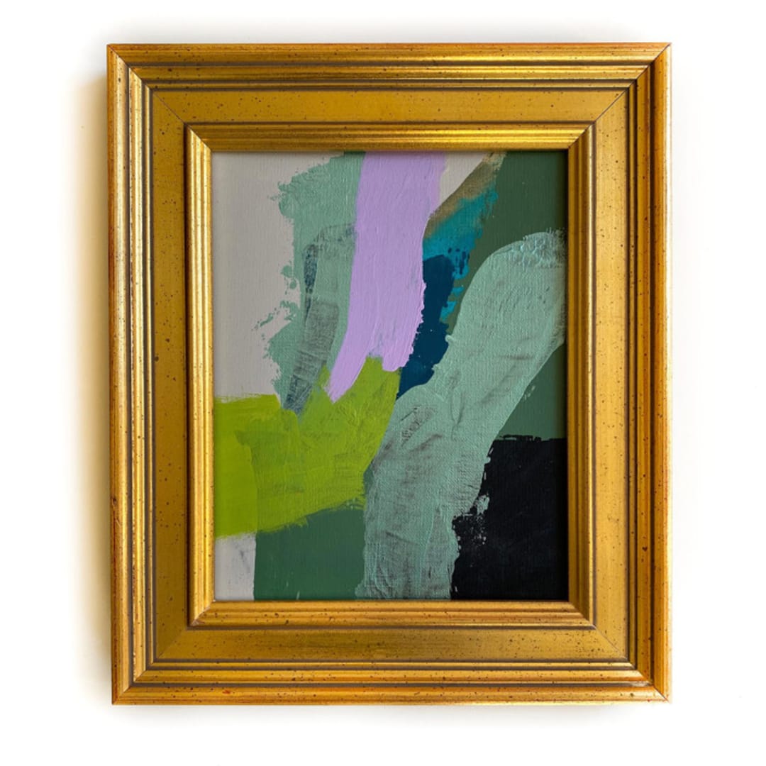 "Go with the flow" - Original Painting in green by Jessalin Beutler