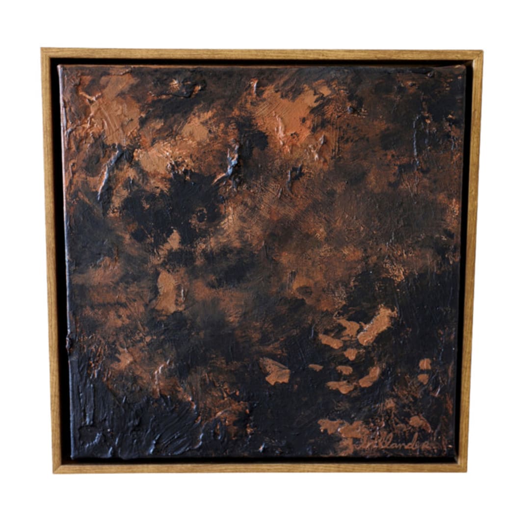 "cemented" - Original Painting in black by whitney schlander