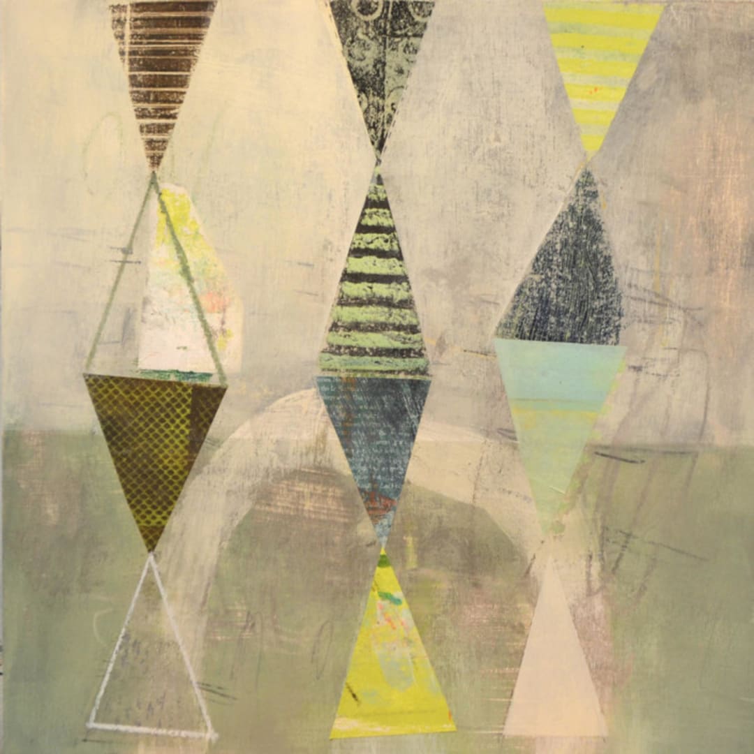 "Happy Go Lucky 3" - Original Painting in green by christy dehoog johnson