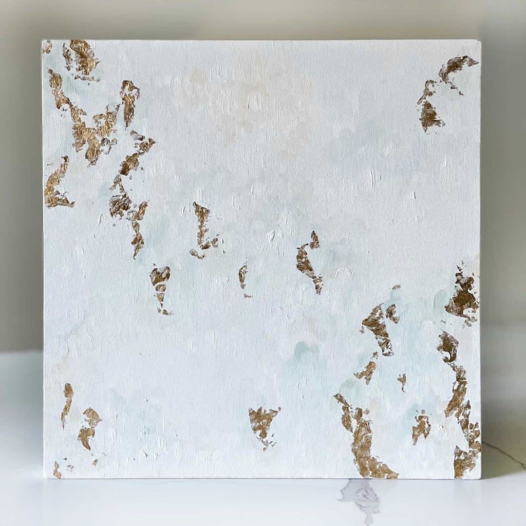 "Gilded Seafoam" - Original Painting in white by Nicoletta Savod