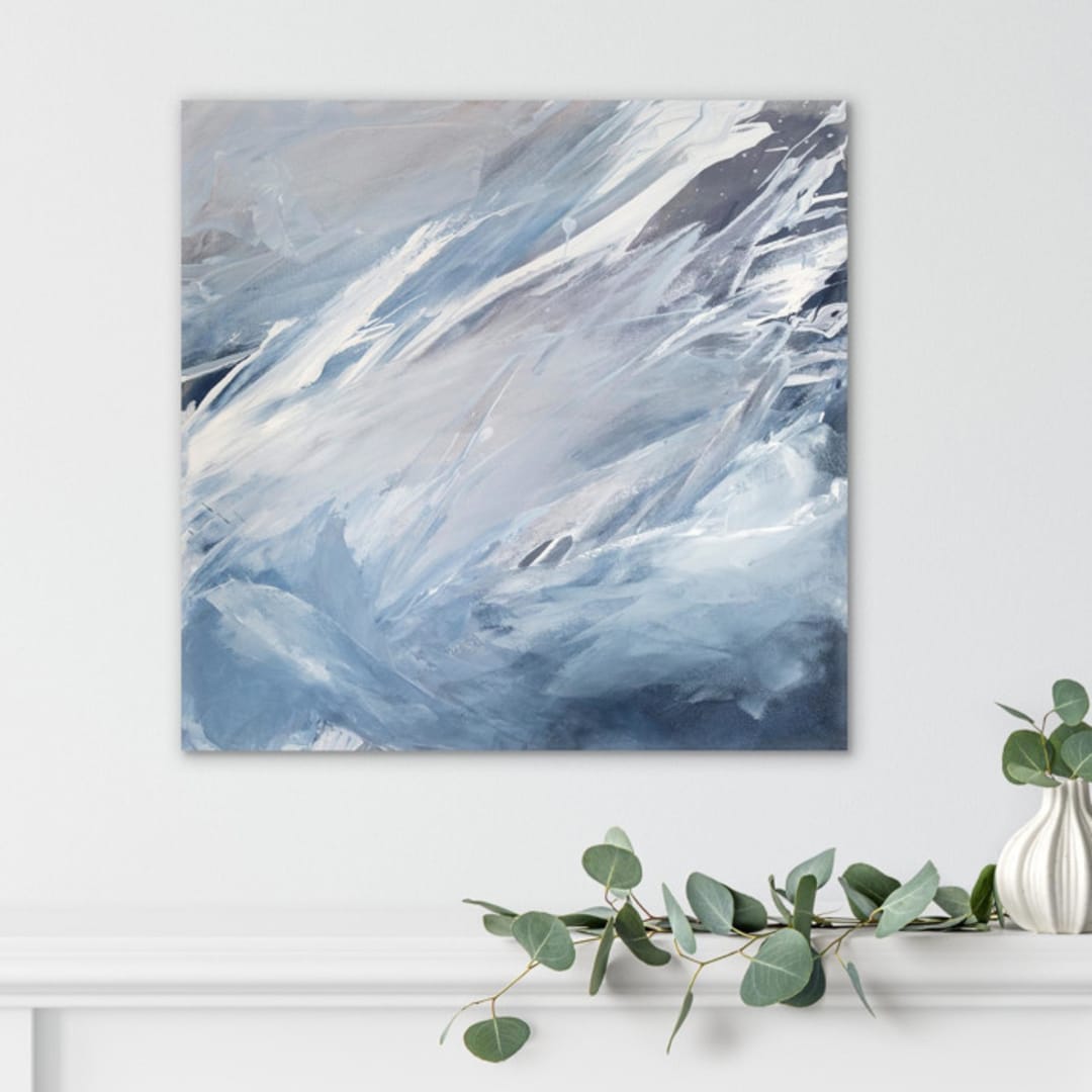 "Coastal Surge" - Original Painting in blue by Teodora Guererra