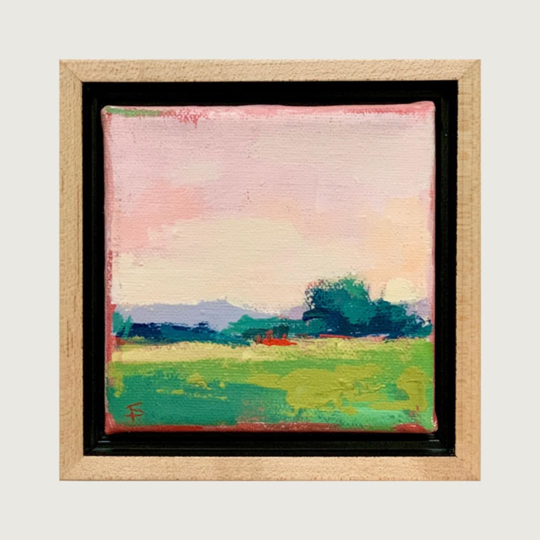 "Countryside 18" - Original Painting in pink by sue prue