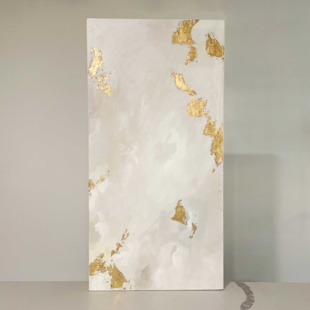 "Gilded Chances II" - Original Painting in white by Nicoletta Savod