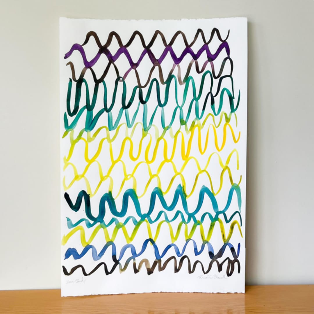 "Wave Study" - Original Painting in multicolor by Renée Stramel