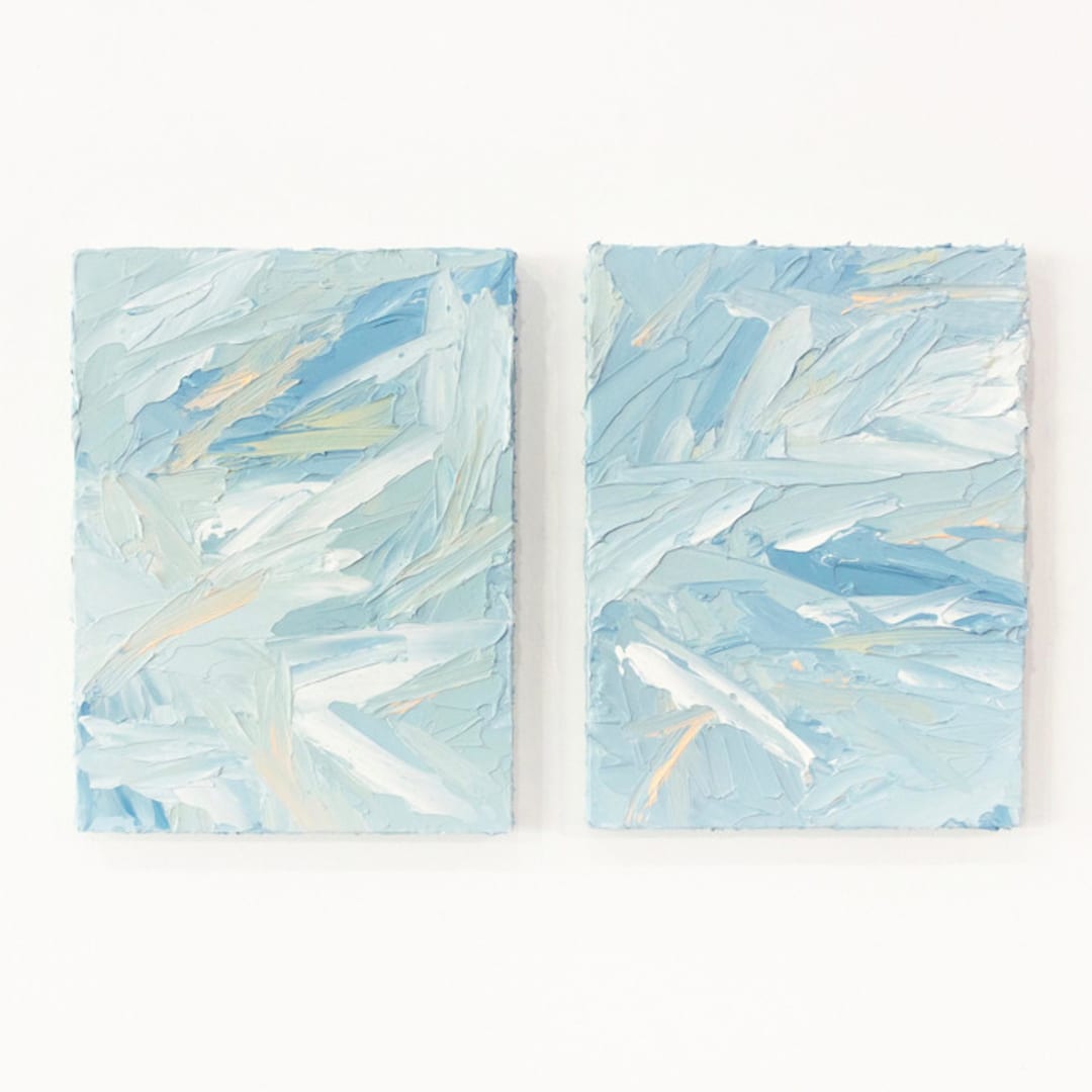 "Wandering Around I & II" - Original Painting in green by Teodora Guererra