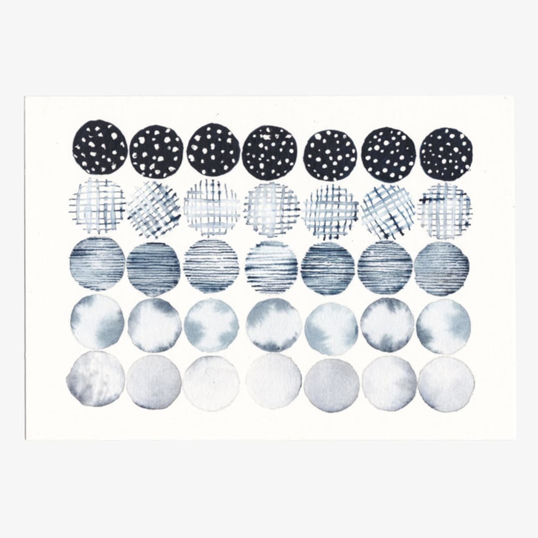"Meditation Circles 01" - Original Painting in blue by Danushka Abeygoda