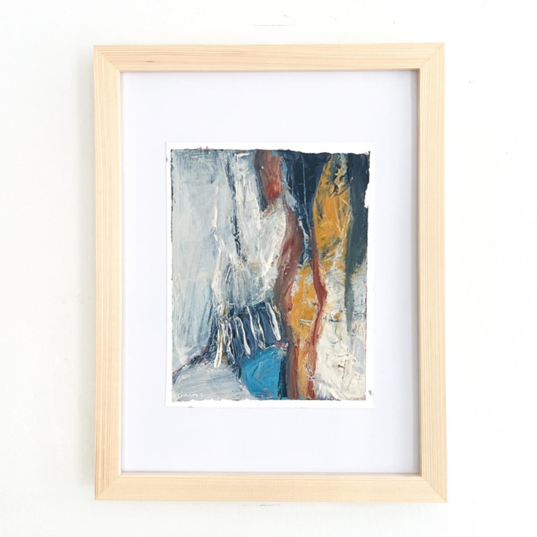 "Blue Arrowhead" - Original Painting in multicolor by Mary Gaspar