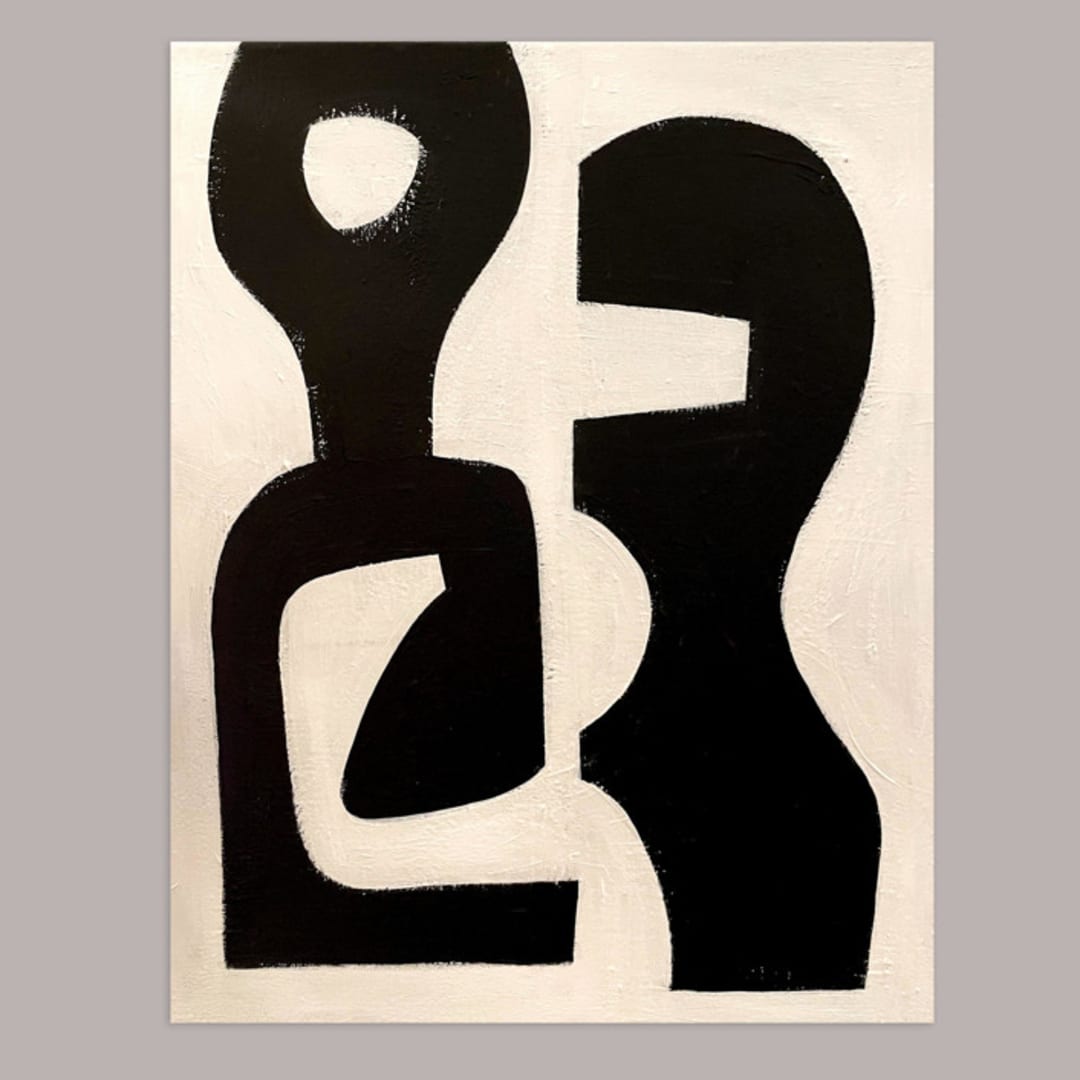"Perfect Composition Original Artwork" - Original Painting in black by Ilana Greenberg