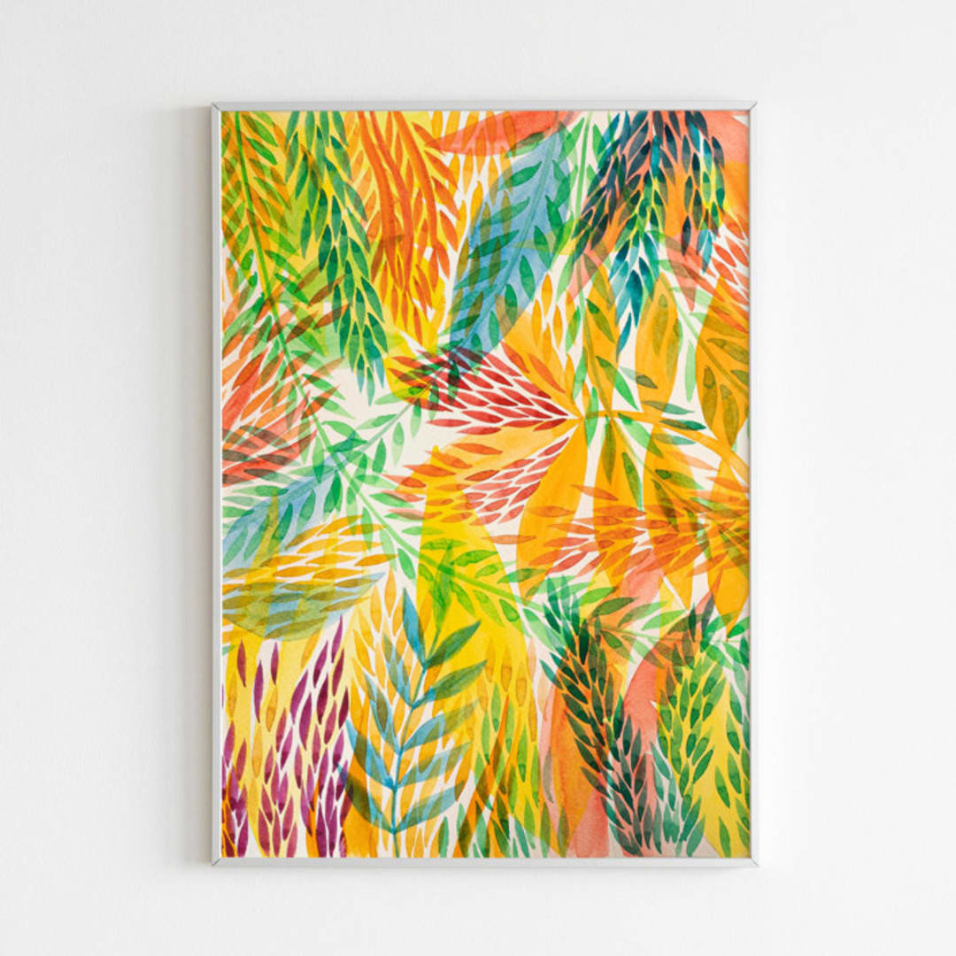 "Tropical original painting" - Original Painting in multicolorassorted-colors by Alexandra Dzh