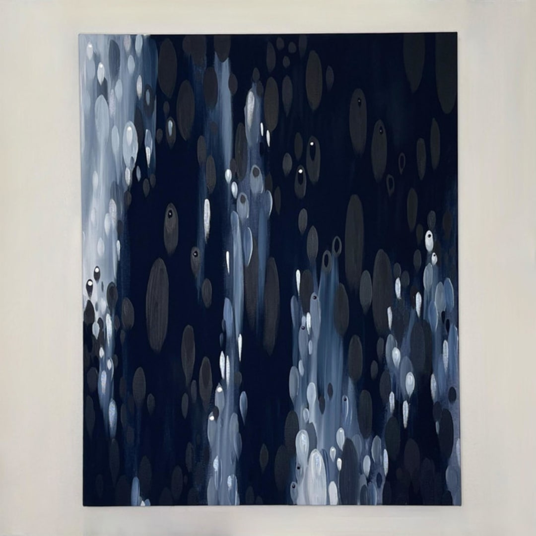 "Banff Rain" - Original Painting in blue by Melissa Stone Mangham