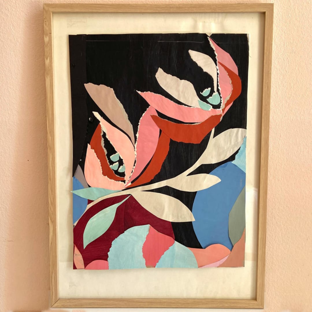 "Magnolia Majesty" - Original Painting in black by cyrille gulassa