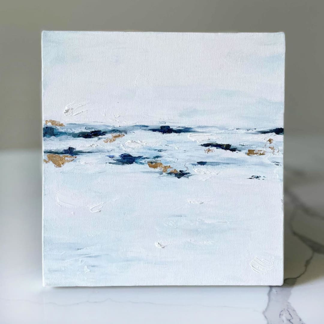 "Gilded Sapphire Fury" - Original Painting in white by Nicoletta Savod