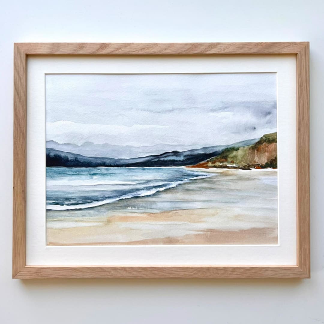 "Coastal Watercolor" - Original Painting in multicolor by Sara Swanson