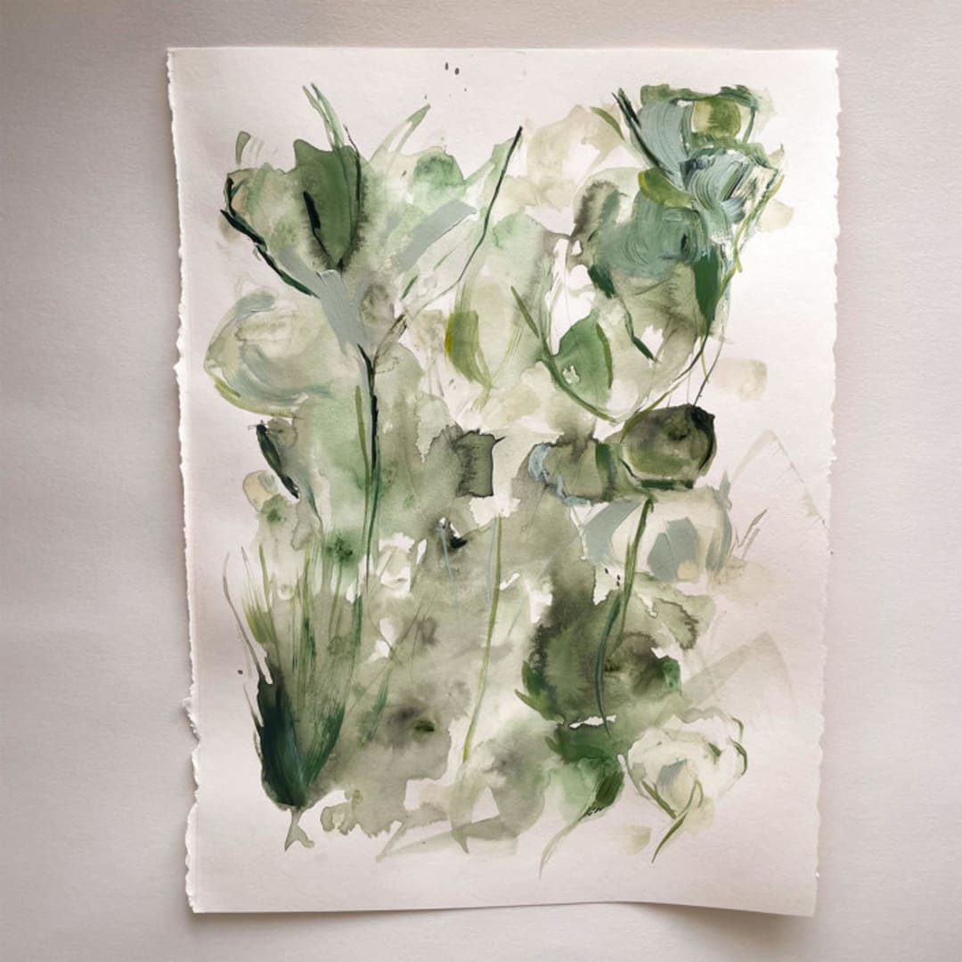 "Greenery" - Original Painting in green by Suzanna Toole
