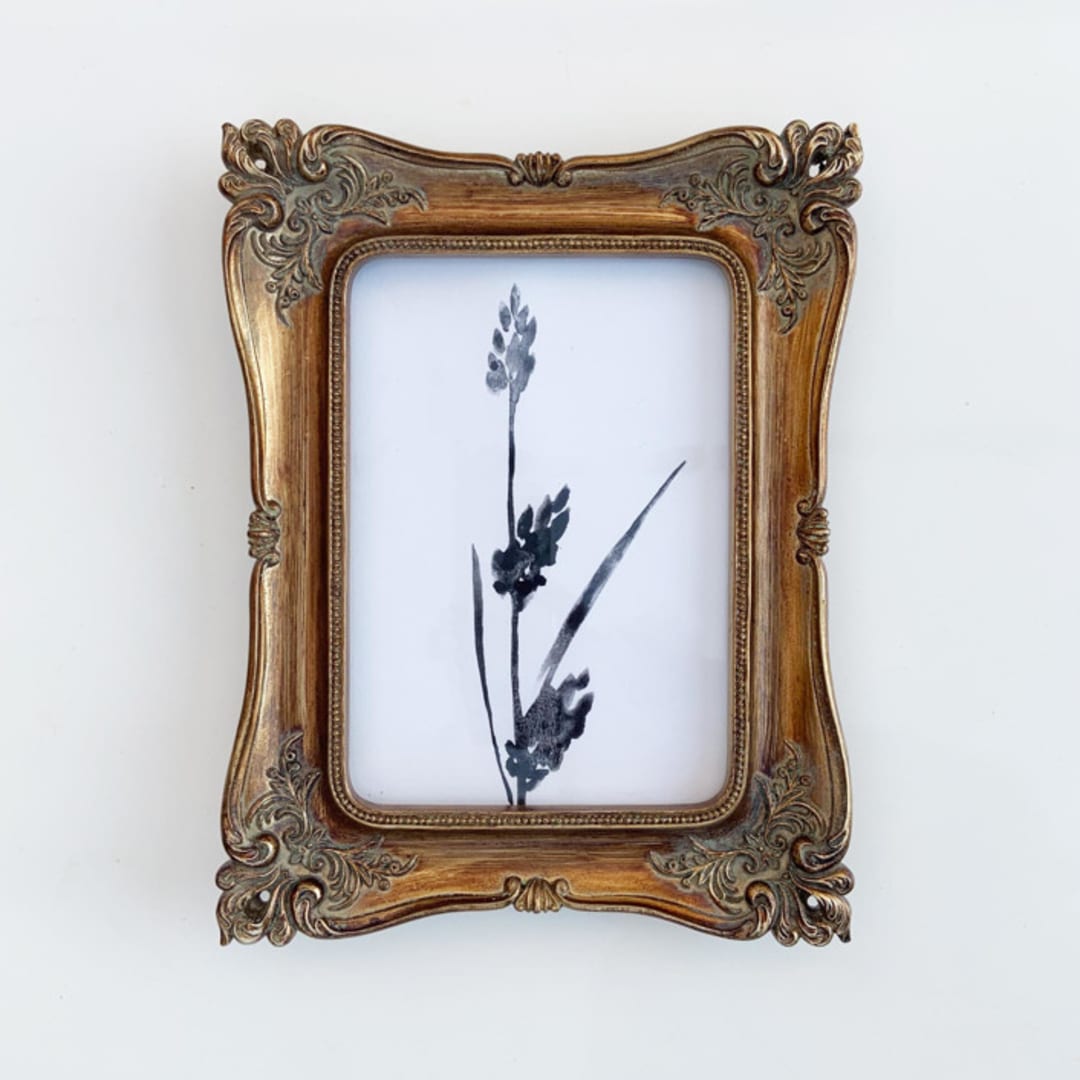 "Ink Botanical I" - Original Painting in black by Teju Reval