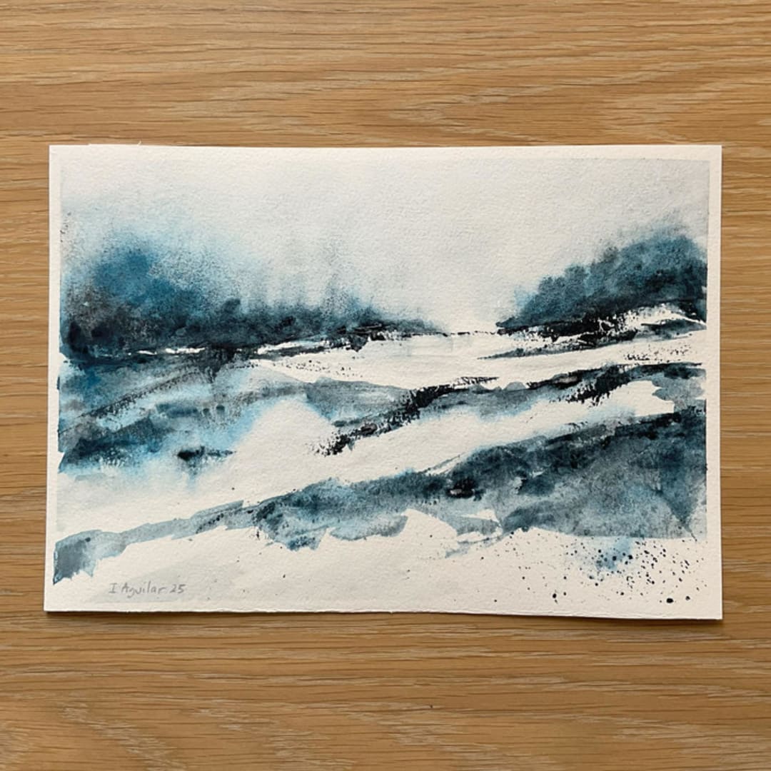 "Lunar blue" - Original Painting in blue by Isabel Aguilar - Isolda