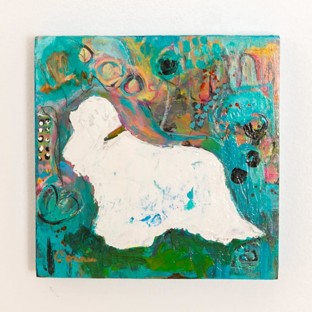 "Sweetpea" - Original Painting in multicolorassorted-colors by CONNIE COLLUM