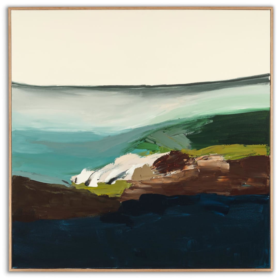 "Monterey Bay Series Square" - Original Painting in multicolorassorted-colors by Caryn Owen