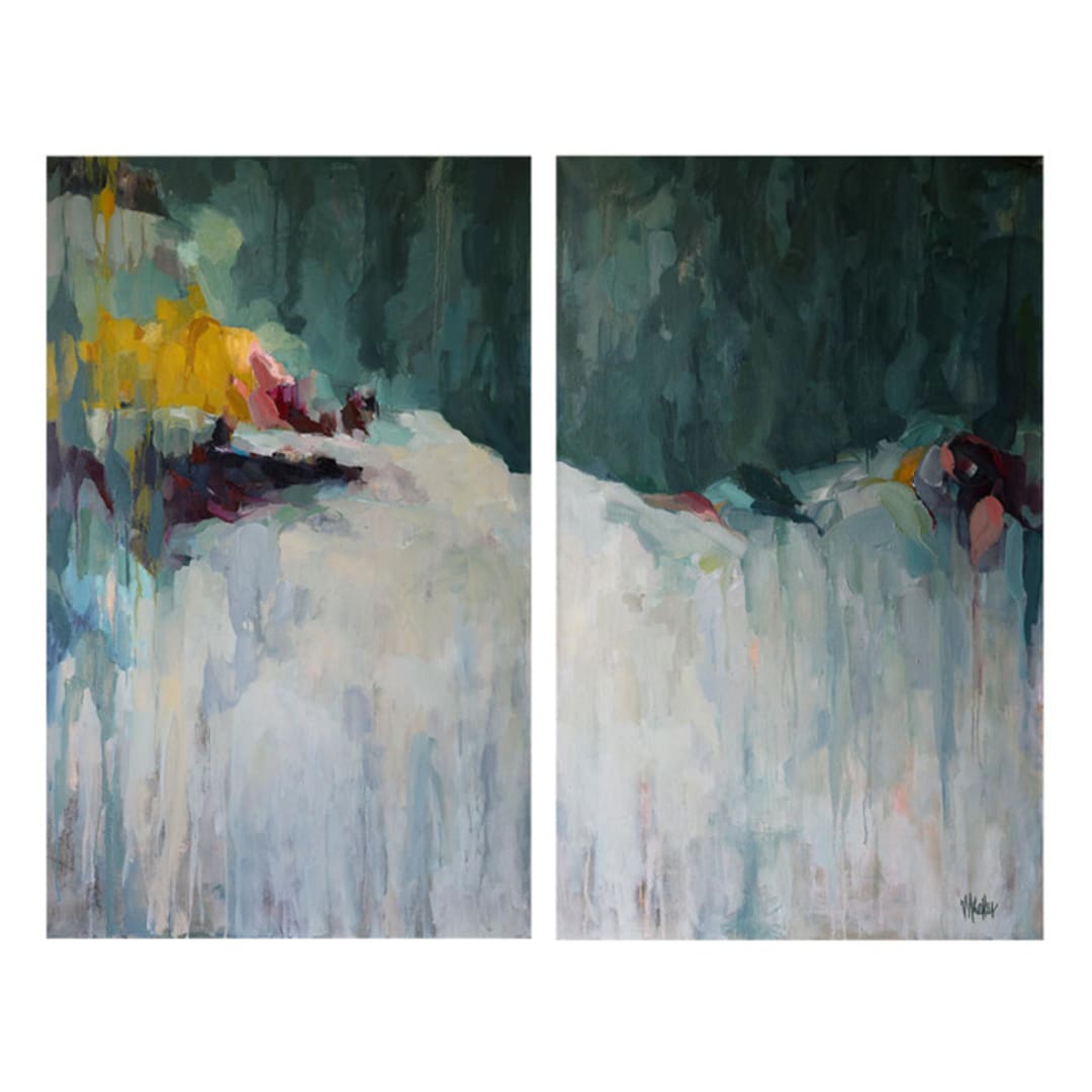 "December" - Original Painting in blue by Wendy Keller