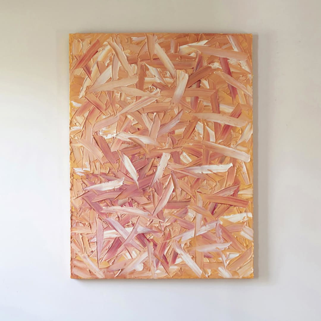 "Layers of Sweetness" - Original Painting in orange by Teodora Guererra