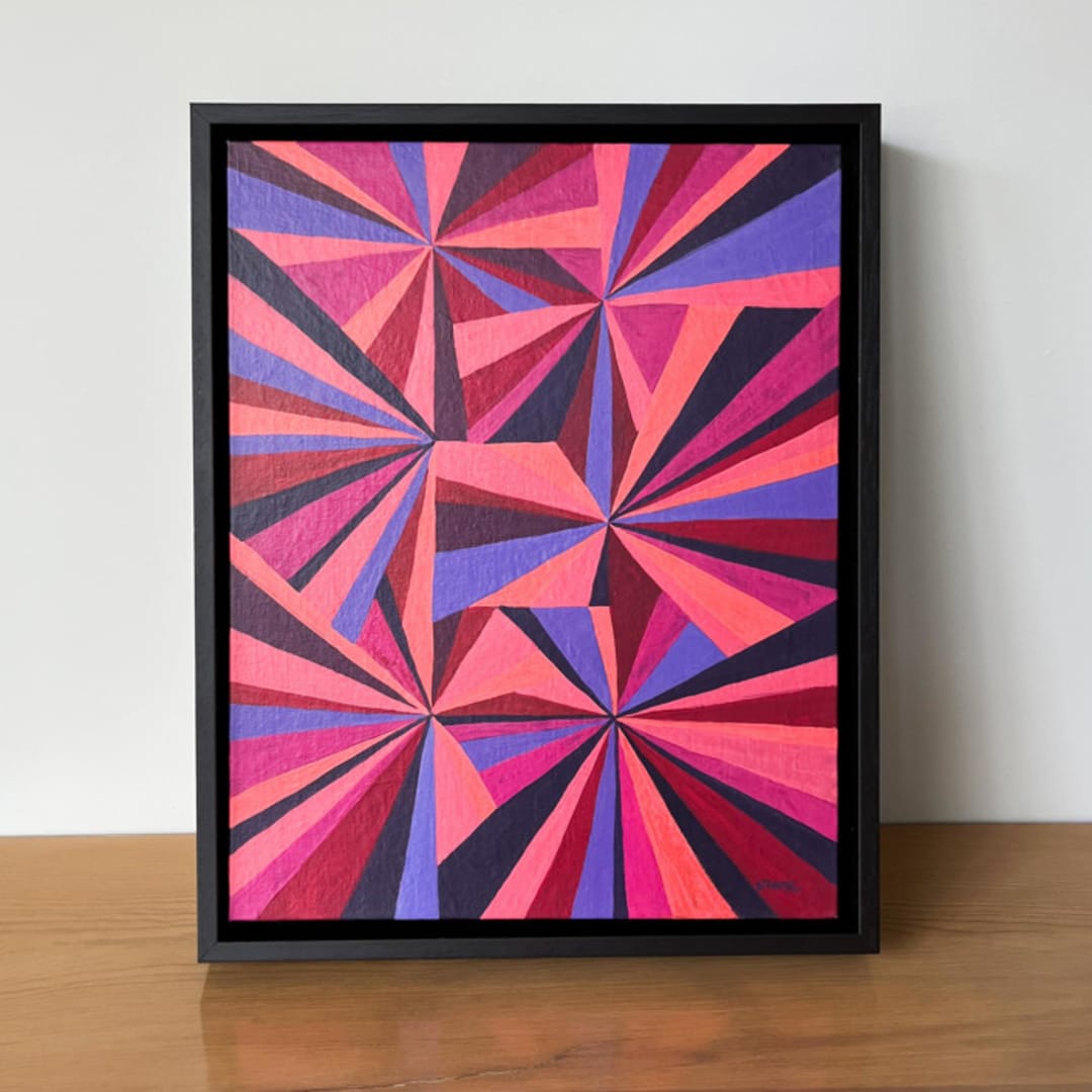 "Red + Pink" - Original Painting in multicolor by Renée Stramel