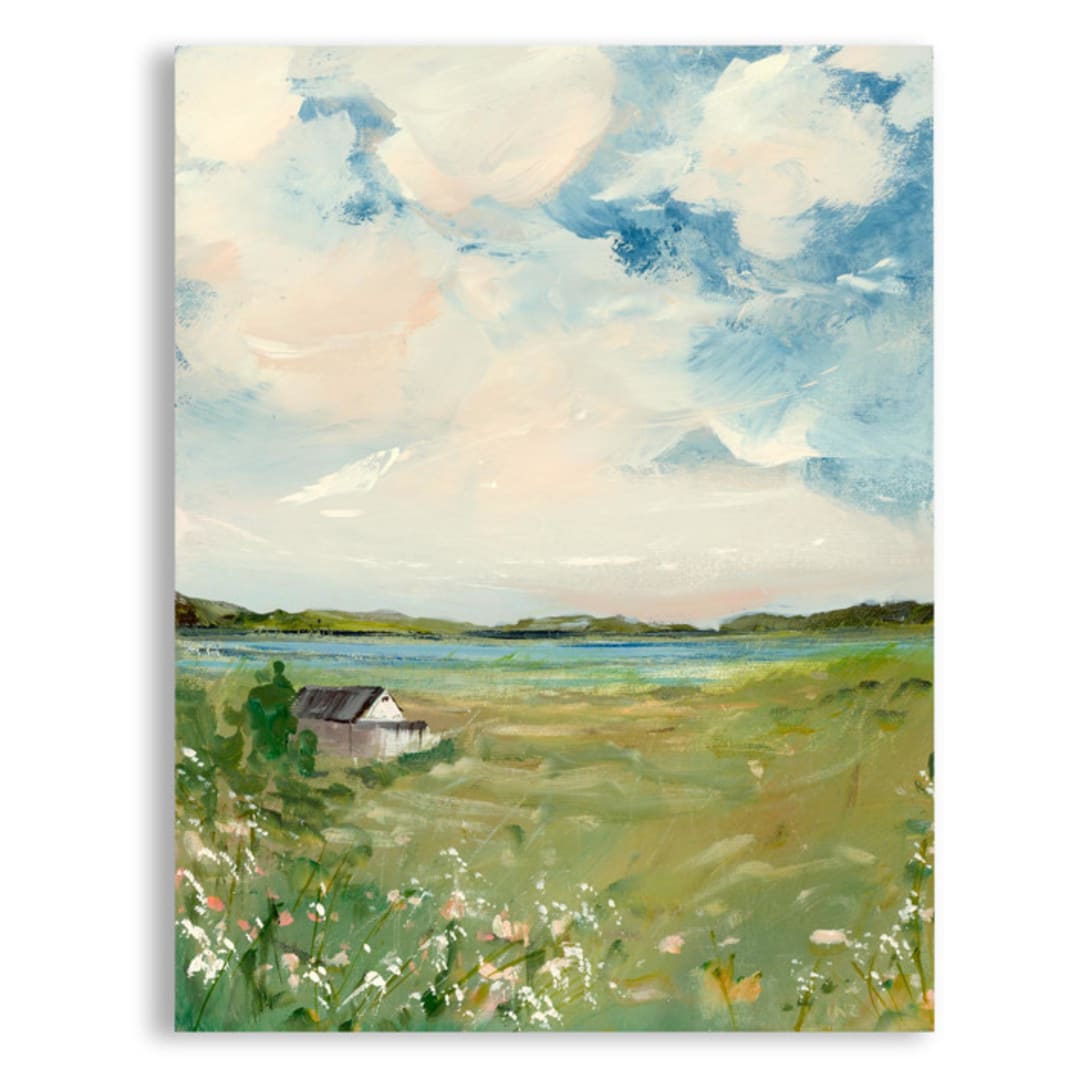 "Lake Cottage" - Original Painting in multicolor by Lindsay Megahed