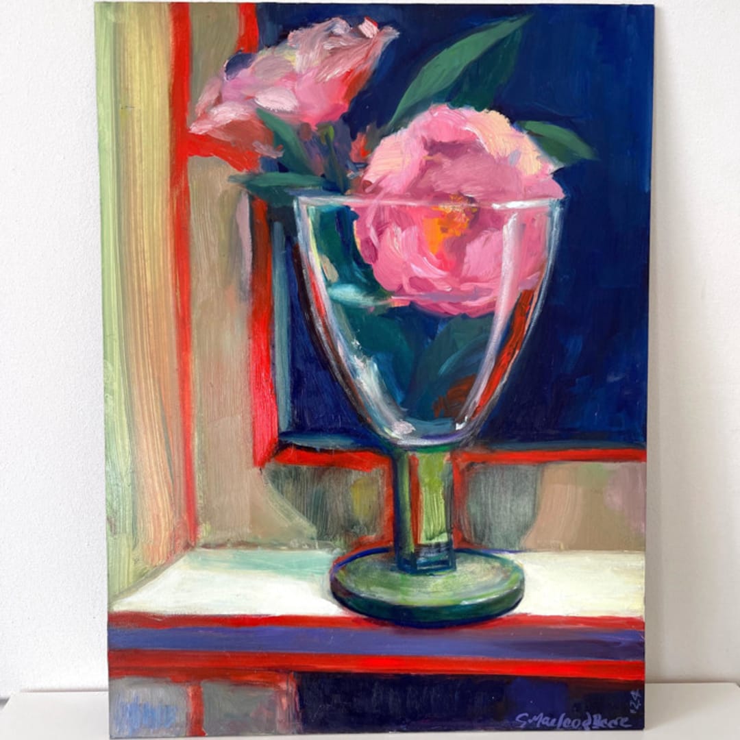 "Camelia Sundae" - Original Painting in pink by Sue MacLeod-Beere
