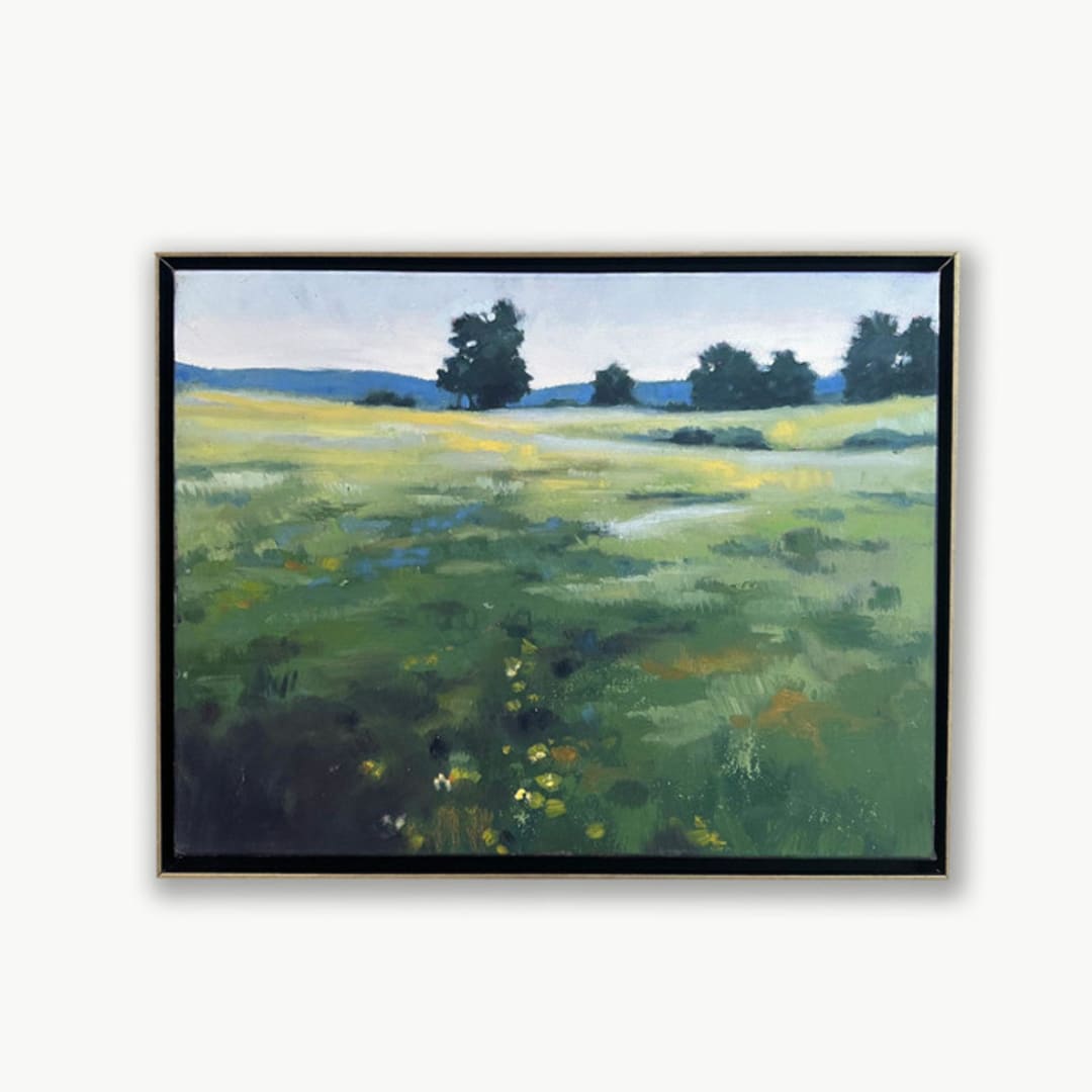 "High Meadow" - Original Painting in green by Stephanie Goos Johnson