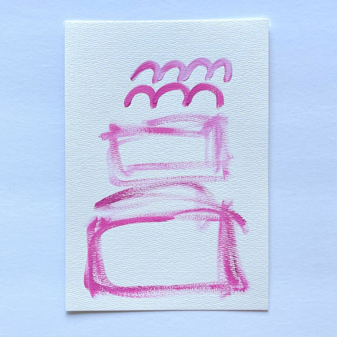 "Dahlia" - Original Painting in pink by bari wieselman schulman
