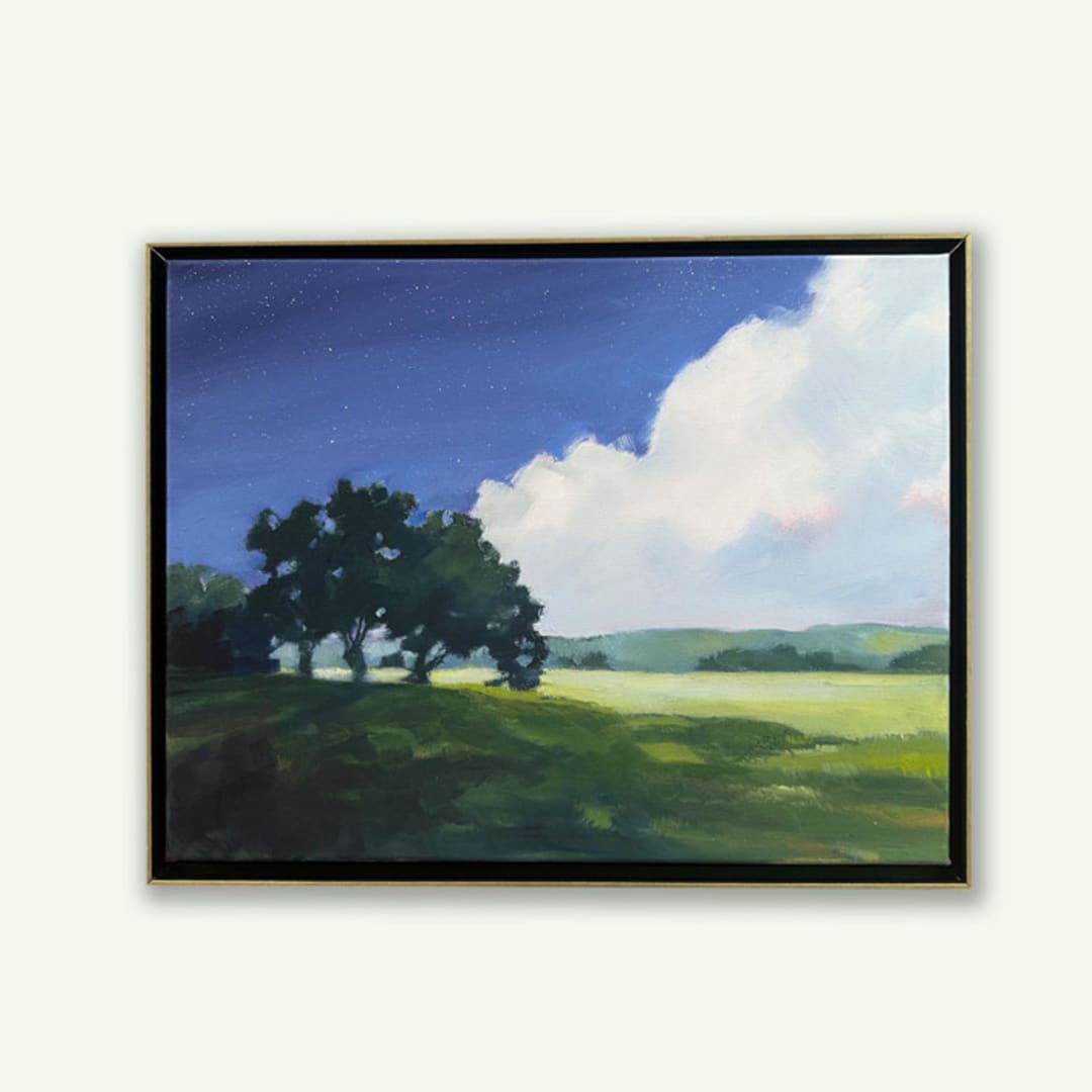 "Nightfall" - Original Painting in blue by Stephanie Goos Johnson