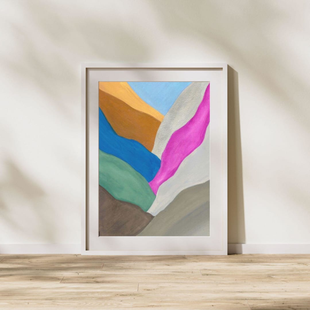 "Abstract Mountain II" - Original Painting in gray by Hilary L Hahn