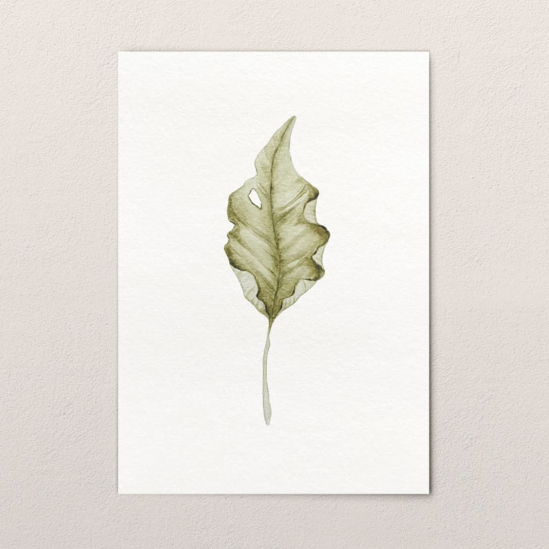 "Fallen Leaves 07" - Original Painting in green by Angele Kamp