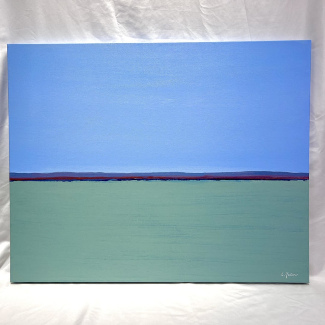 "Linear1" - Original Painting in blue by Camille Pietrow