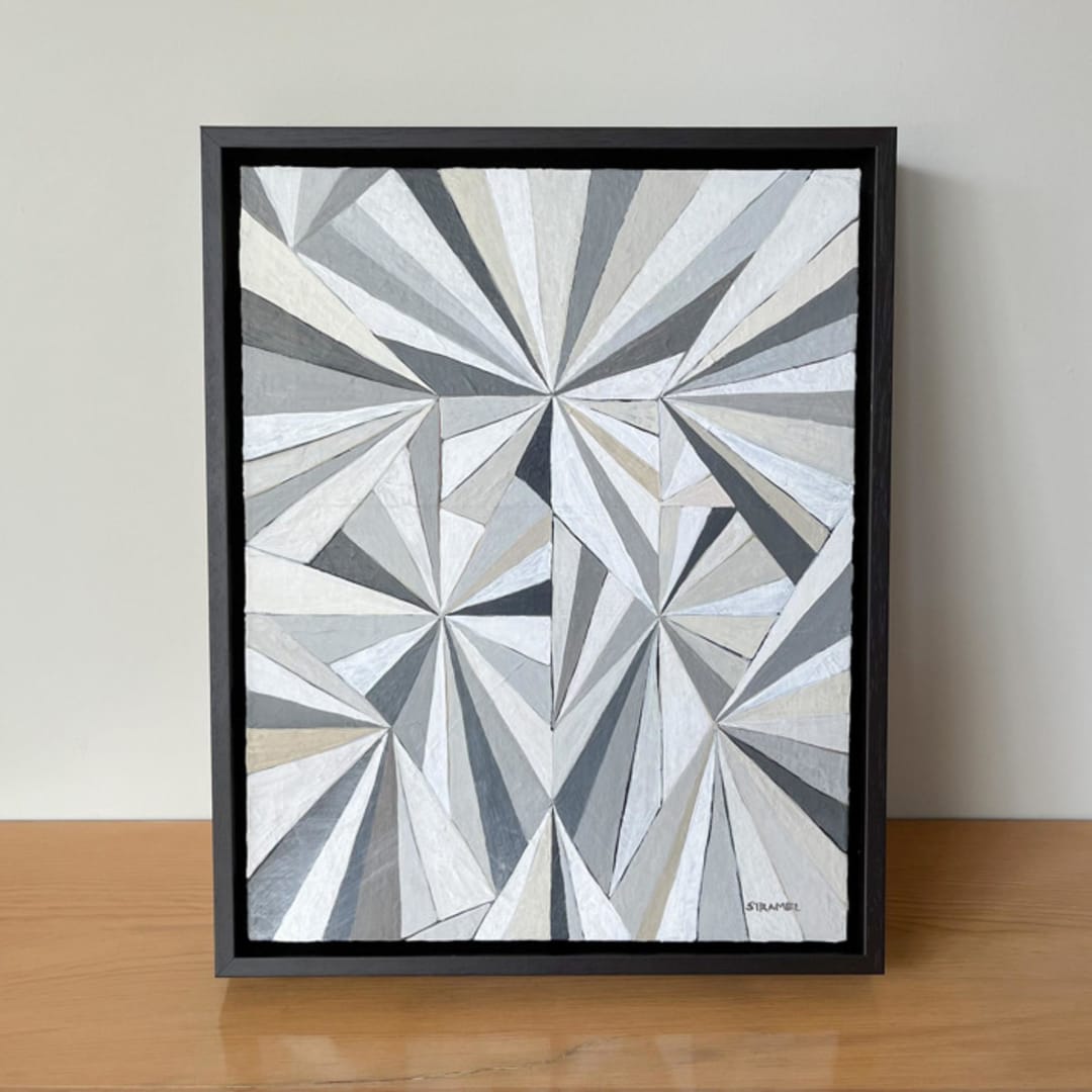"White + Charcoal" - Original Painting in gray by Renée Stramel