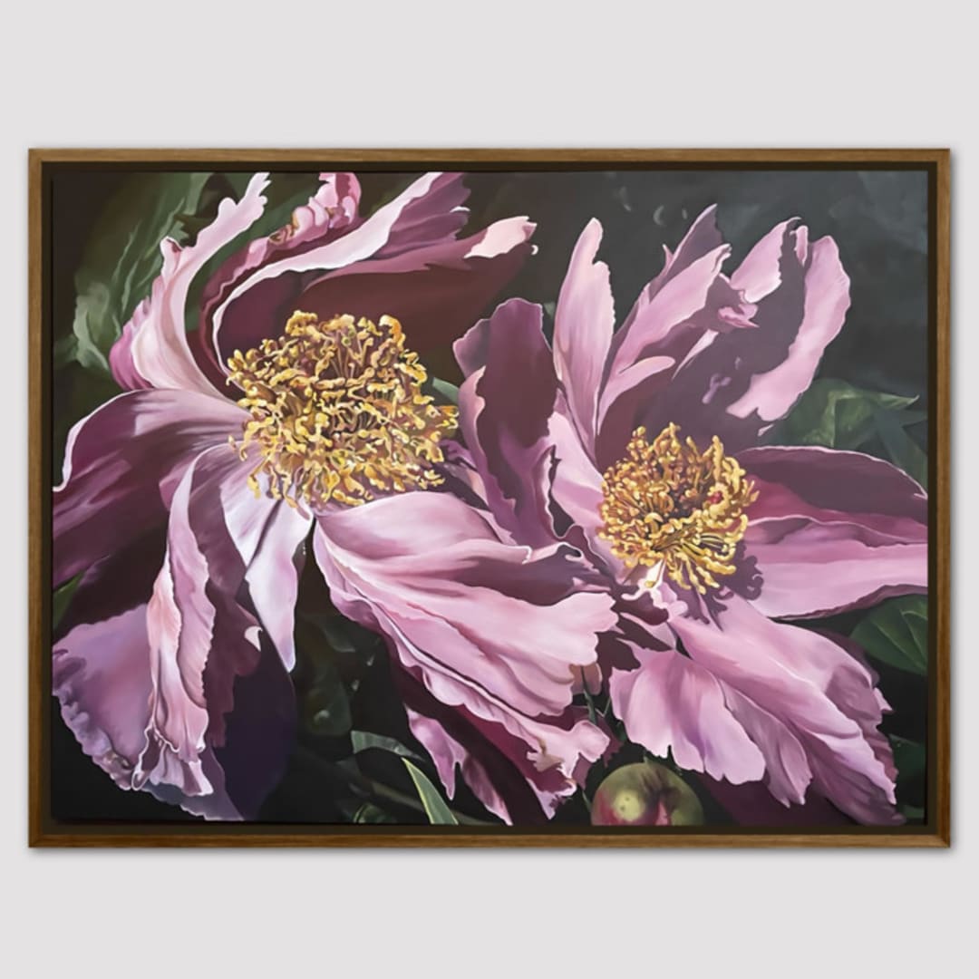 "Twisted Summer" - Original Painting in pink by Mandy Trimble Leonard