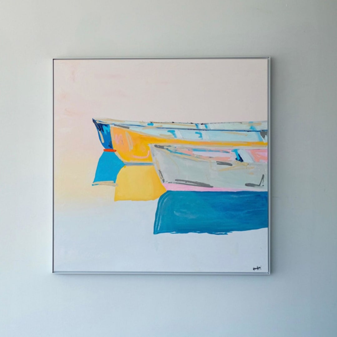 "Rowmance" - Original Painting in multicolor by Kathryn Kelly