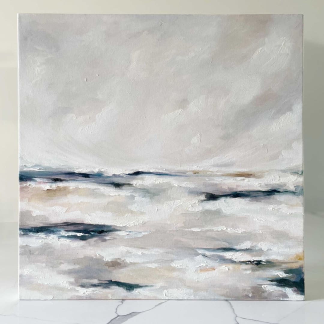 "Amber Sunrise" - Original Painting in beige by Nicoletta Savod