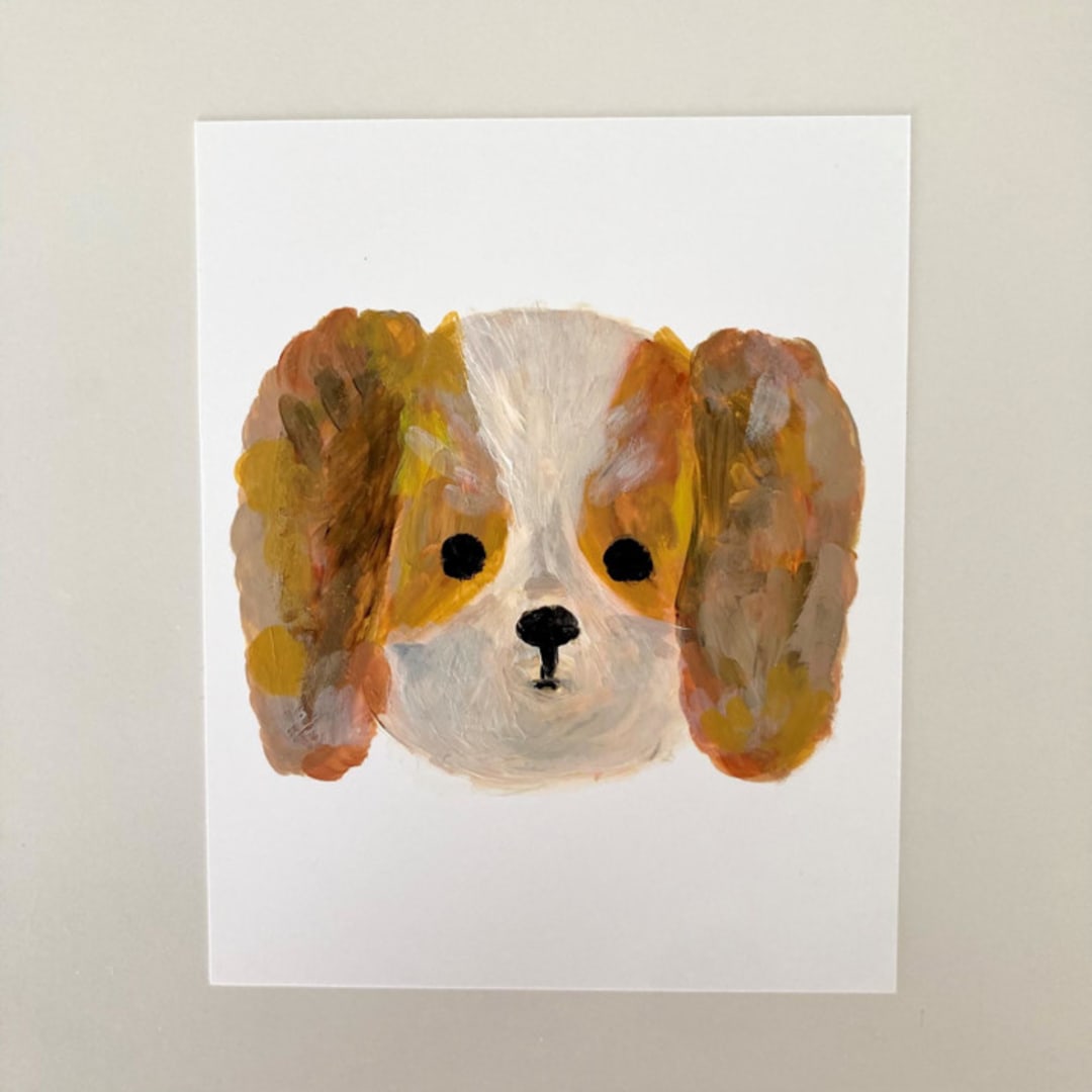 "Cavalier King Charles Spaniel" - Original Painting in brown by Amy Mullen