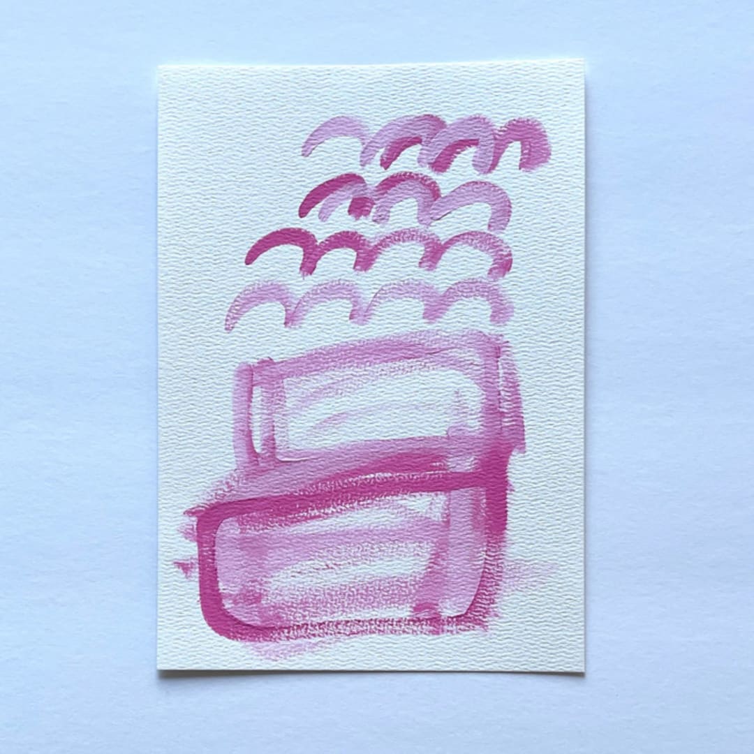 "Hyacinth" - Original Painting in pink by bari wieselman schulman