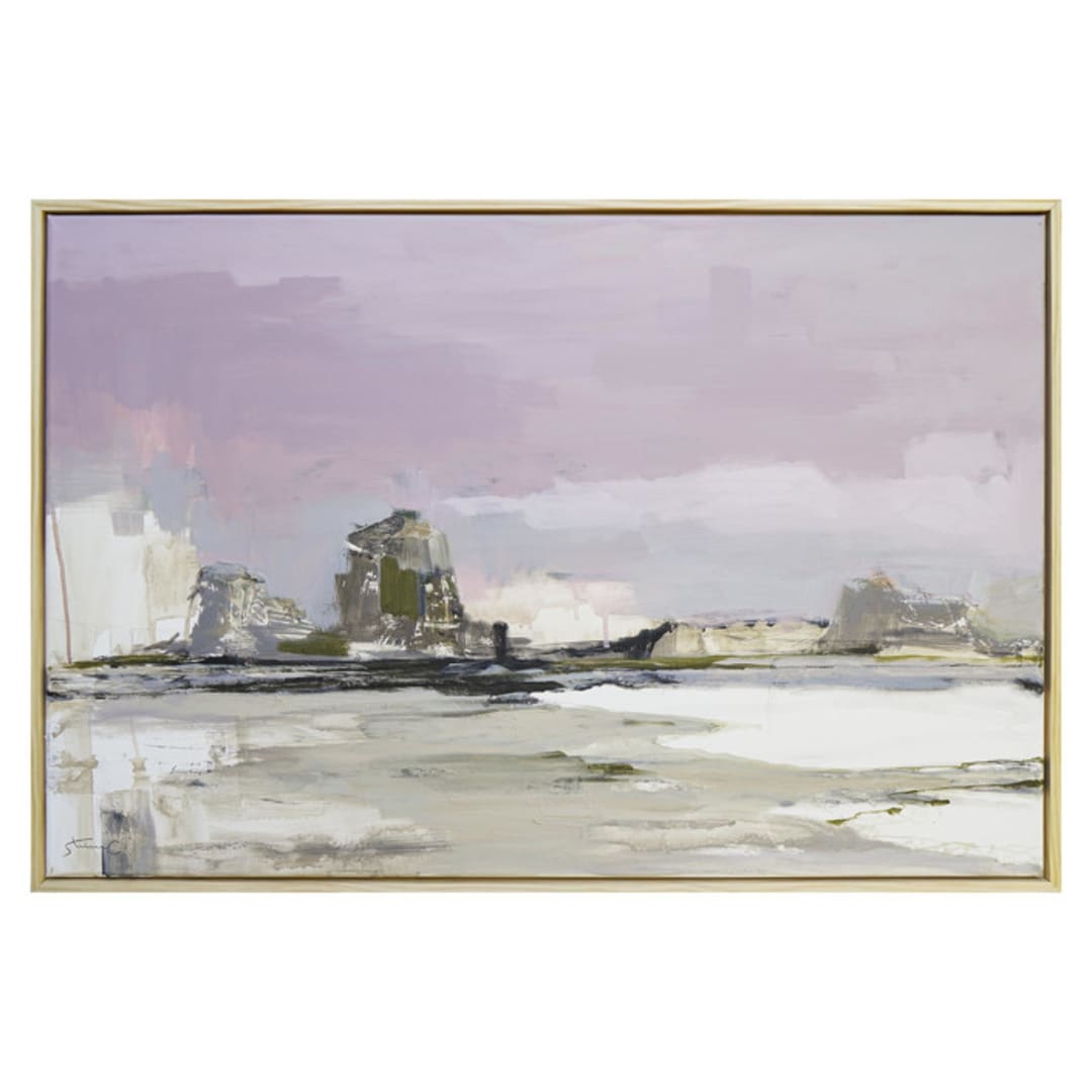 "Mauve Sky Coastal" - Original Painting in pink by Shina Choi