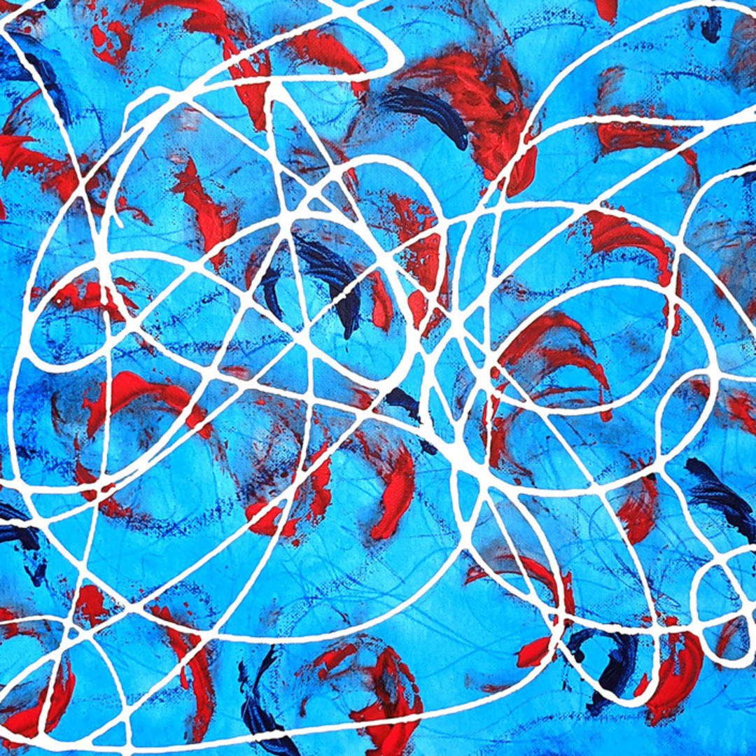"Against The Current 2" - Original Painting in blue by Carrie Cantwell