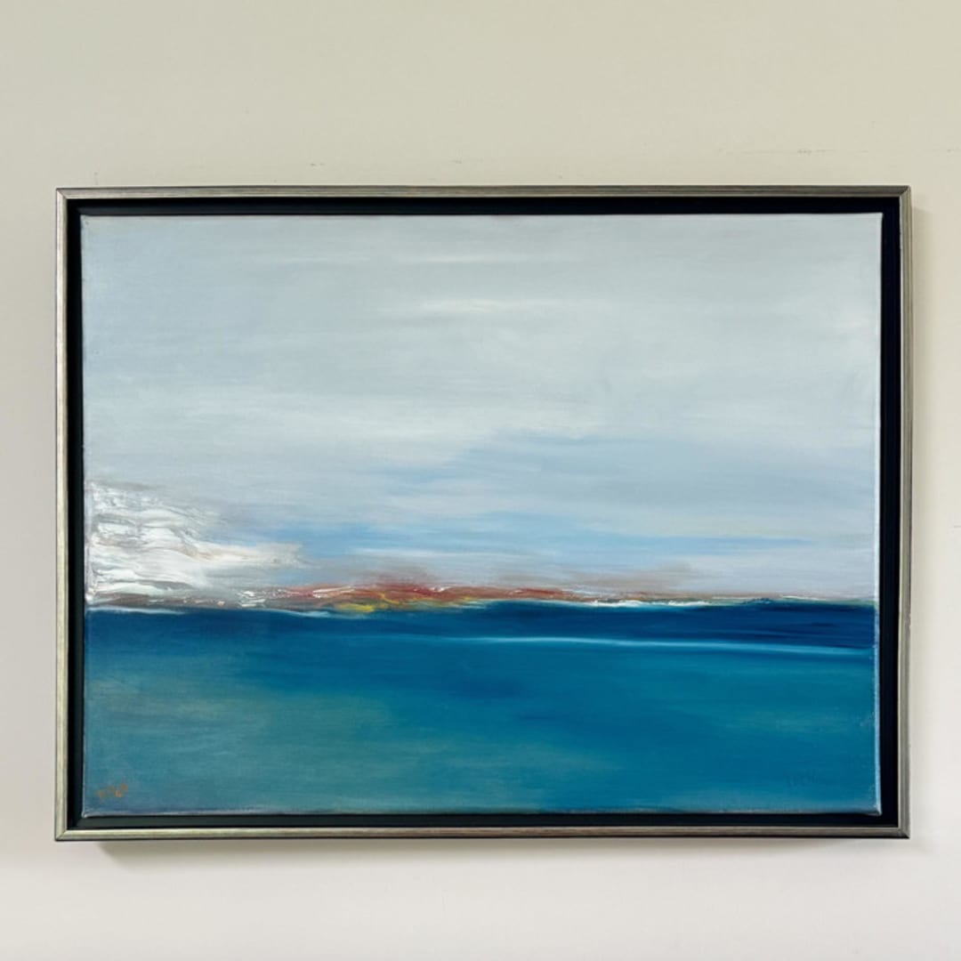 "One Day" - Original Painting in blue by Mary Ketch