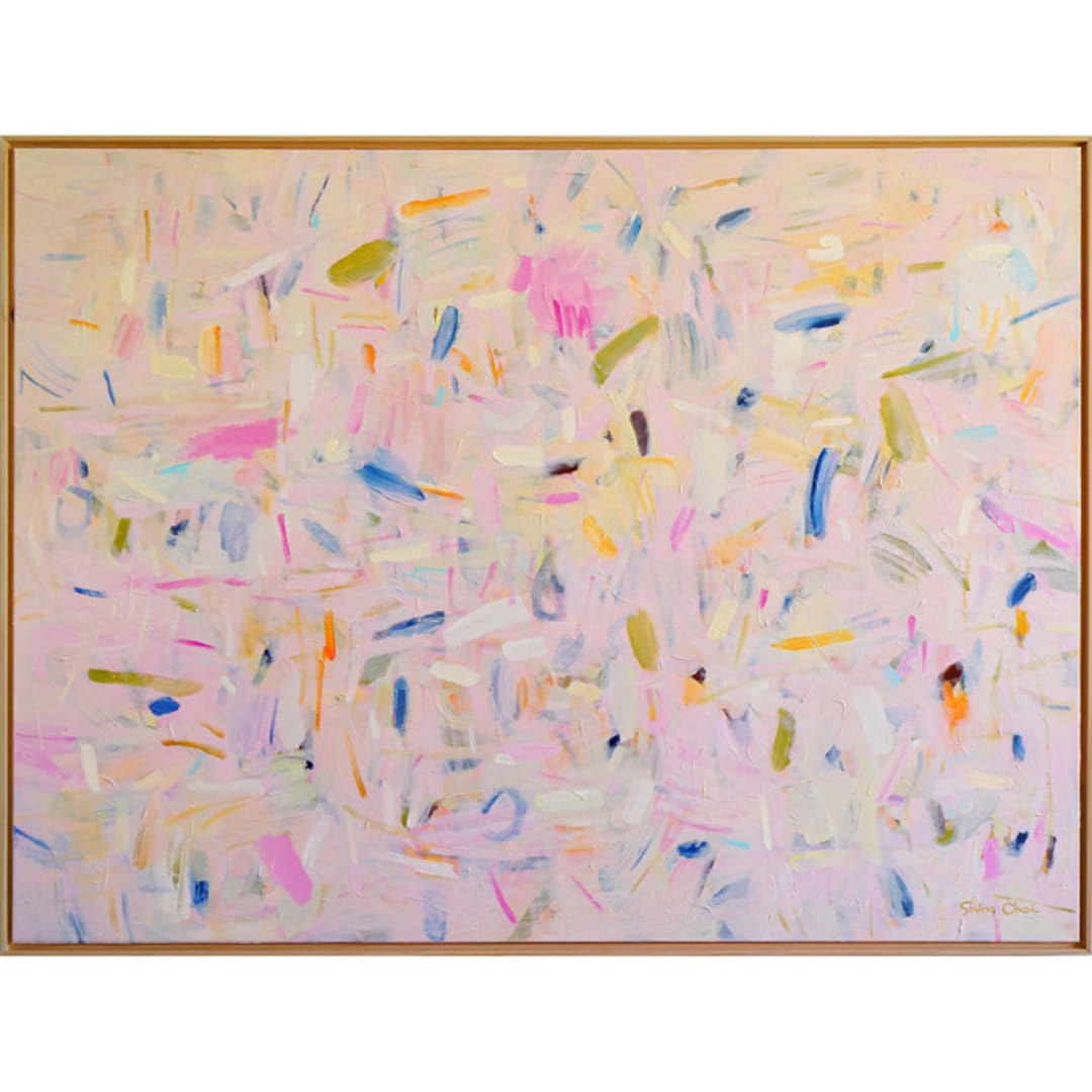 "Pink Aura Bloom" - Original Painting in pink by Shina Choi