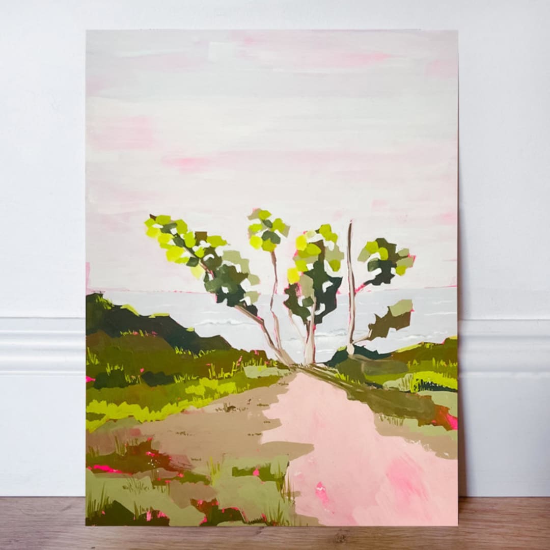 "Summer Walk Original Painting" - Original Painting in green by Lucrecia Caporale