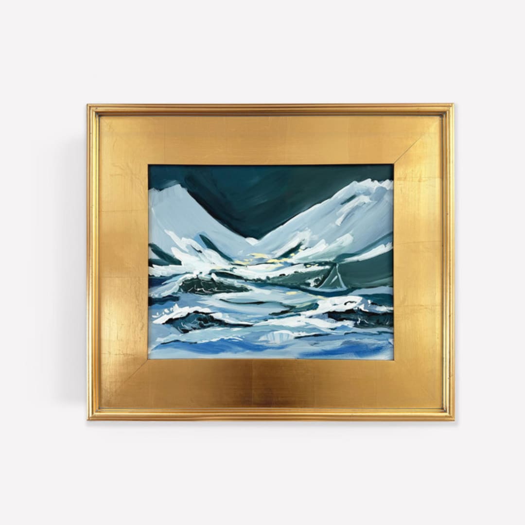 "Squall Line, Ocean Scene" - Original Painting in blue by Green Barn Studio