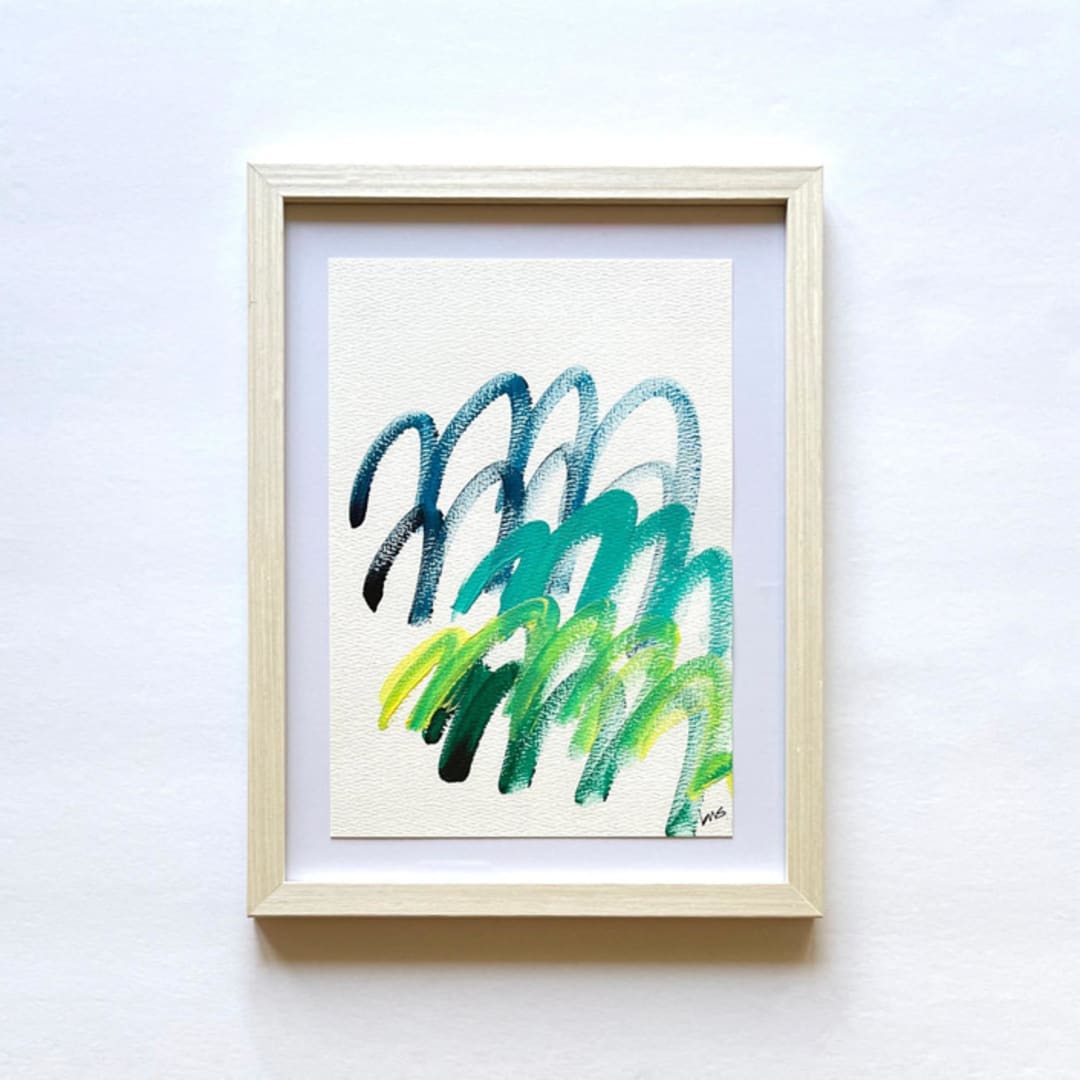 "Arbor" - Original Painting in green by bari wieselman schulman