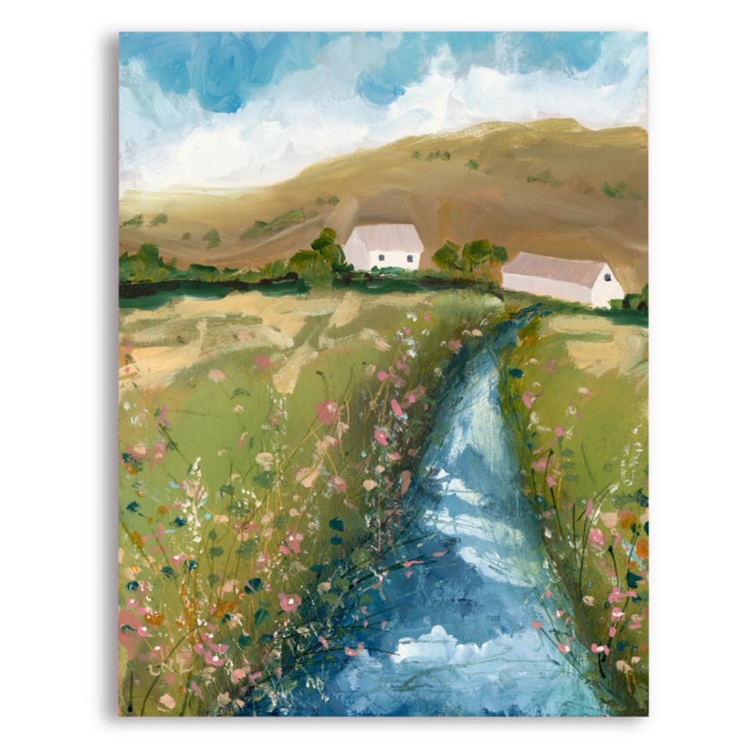 "River Cottages" - Original Painting in multicolor by Lindsay Megahed