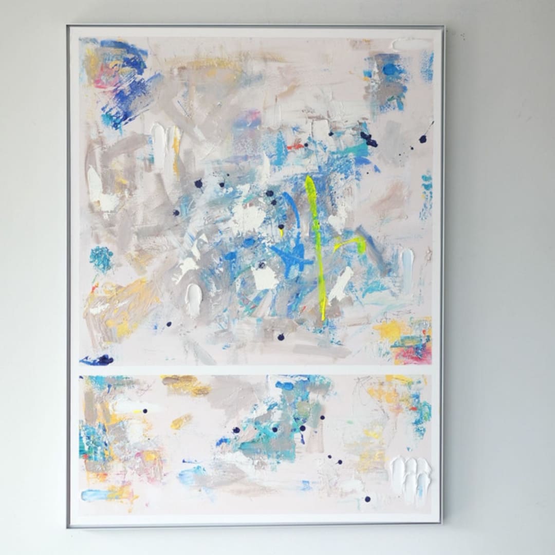 "Skiing in Japan" - Original Painting in multicolorassorted-colors by Kathryn Kelly