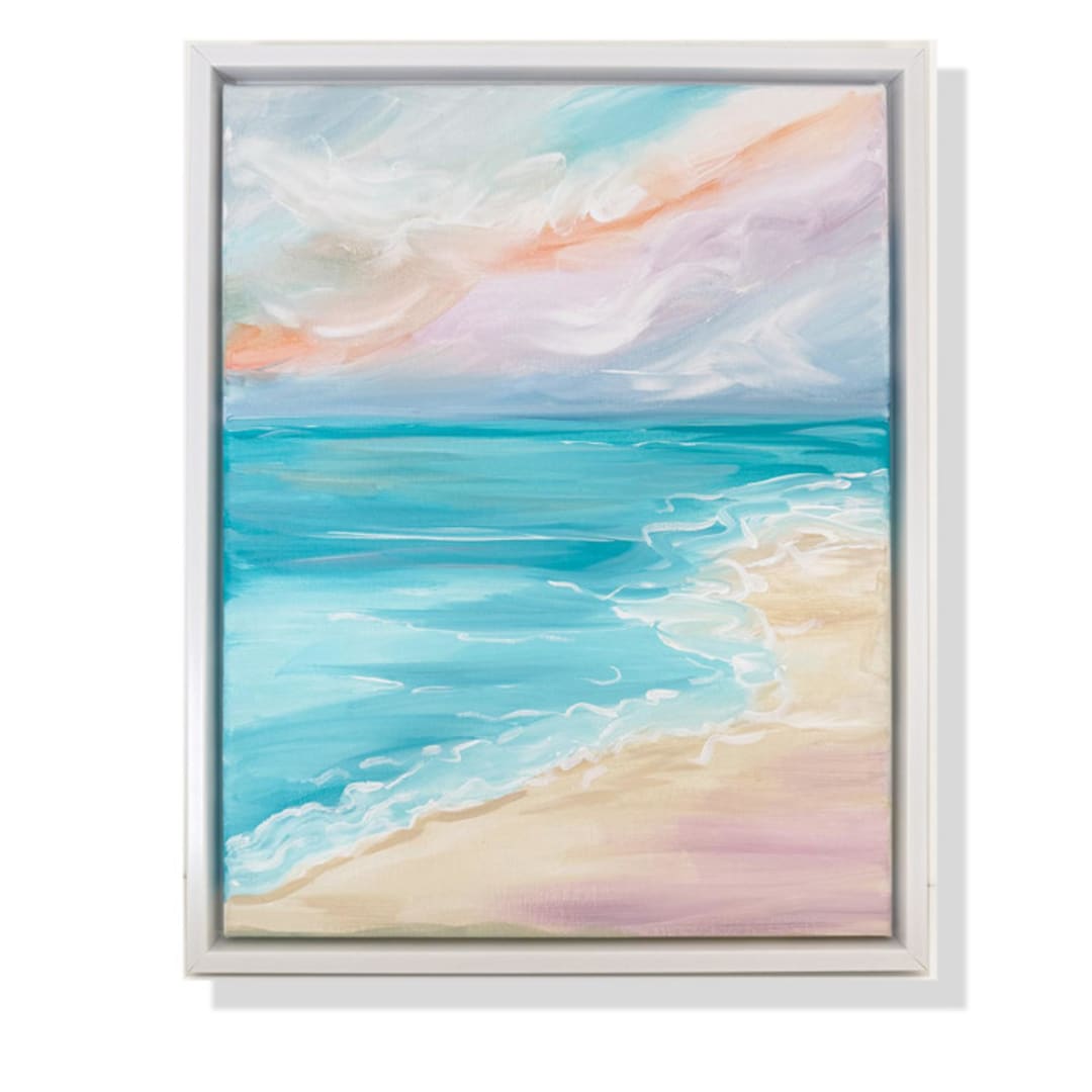 "Pastel Tide" - Original Painting in green by Johanne Dziemian